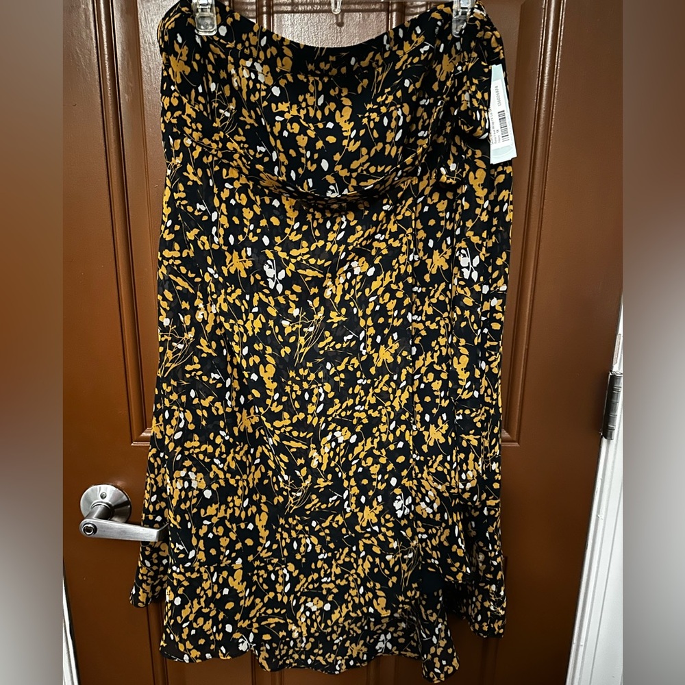 Skies Are Blue Navy and Yellow Floral Maxi Skirt